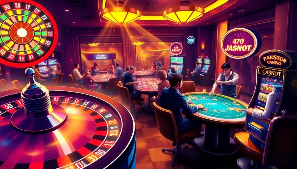 Experience the excitement of casino games at aa888br.br.com, showcasing poker, roulette, and vibrant slot machines.