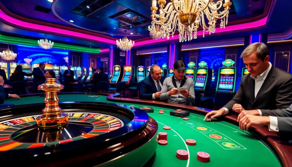 Experience the thrill of betting at a casino table with https://af88.mba/ showcasing high-stakes gameplay and vibrant roulette wheels.